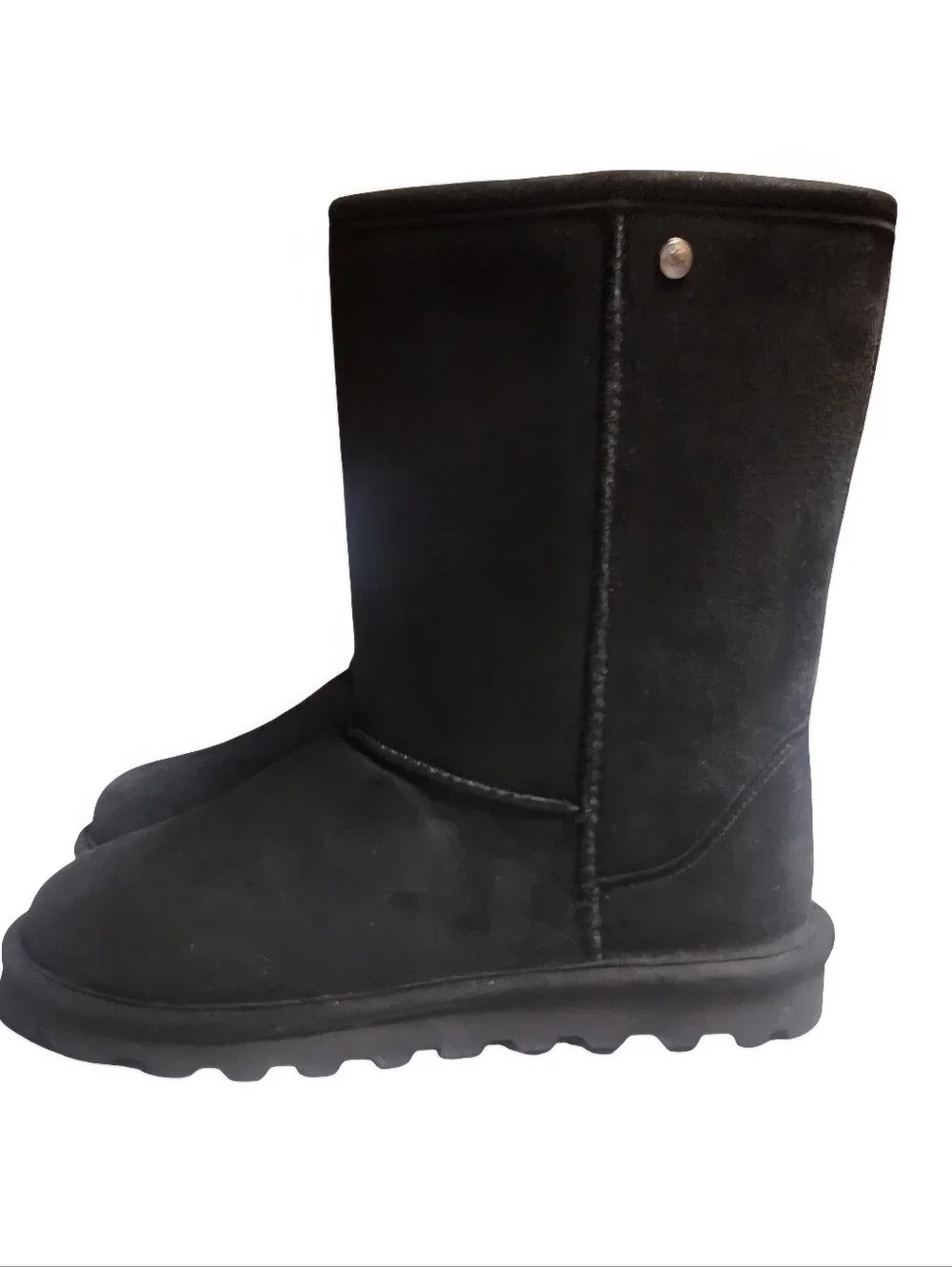BEARPAW Women's Elle Short Vegan Boots Black Size 7 Brand New No Box